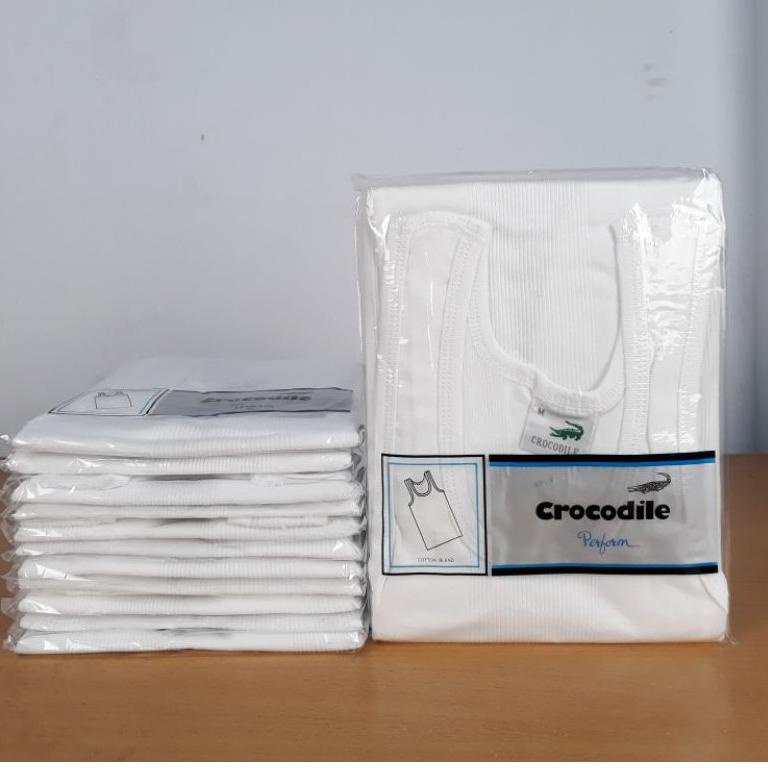 ↞ SINGLET CROCODILE PUTIH 801V ORIGINAL ↡