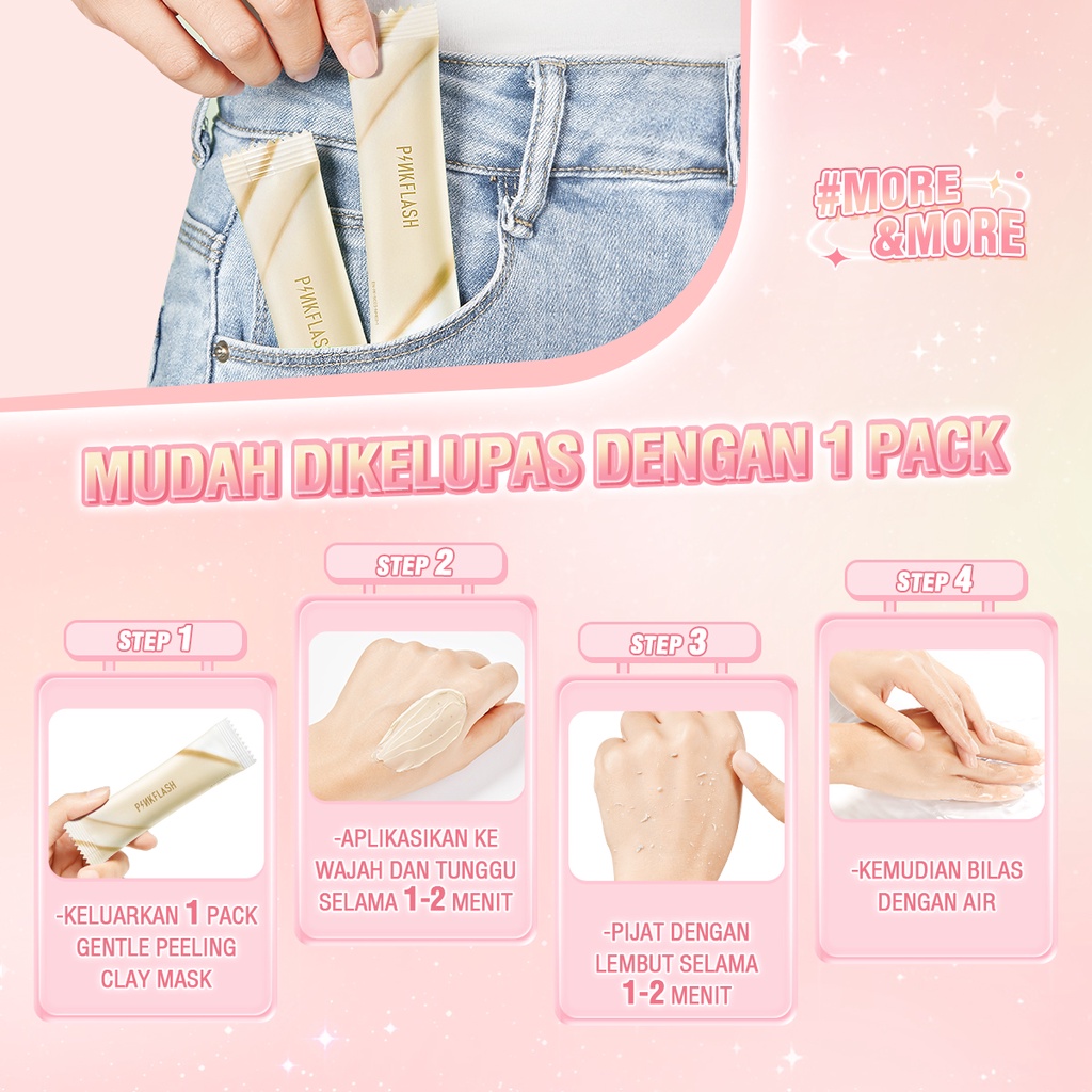 PINKFLASH Natural Plant Mask Cleansing Clay Mask Anti jerawat dan membersihkan secara mendalam serta menenangkan jerawat mengeksfoliasi sel kulit mati  Vitamin C