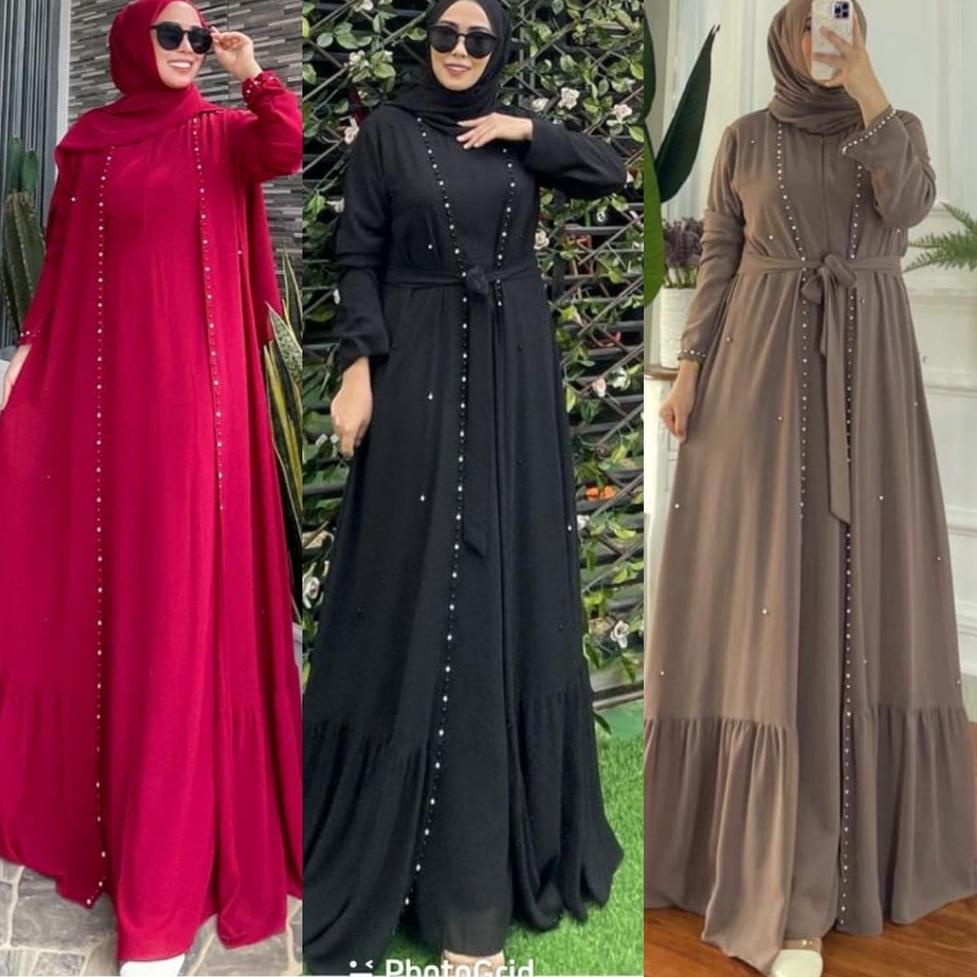 Terbaik Baju Kondangan Gamis Wanita Ceruty Aplikasi Mutiara Terbaru 2022 Gamis Pesta Muslim Wanita M