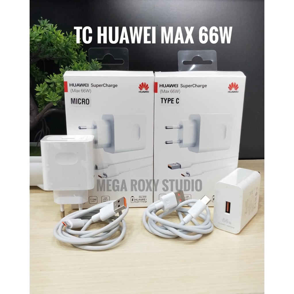 HUA-WEI SuperCharge Wall Charger (Max 66W) | Premium Quality | Universal Compatibility | 8 Layer Safety type-c dan micro