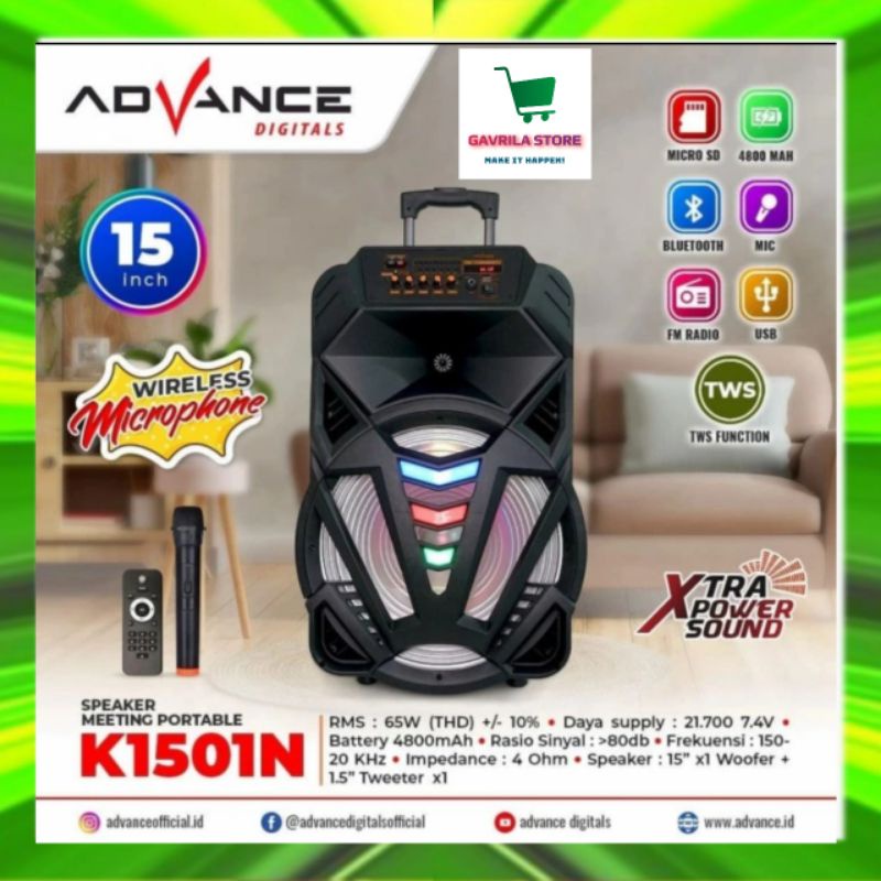 KHUSUS INSTAN SPEAKER BLUETOOTH ADVANCE 15 INCH