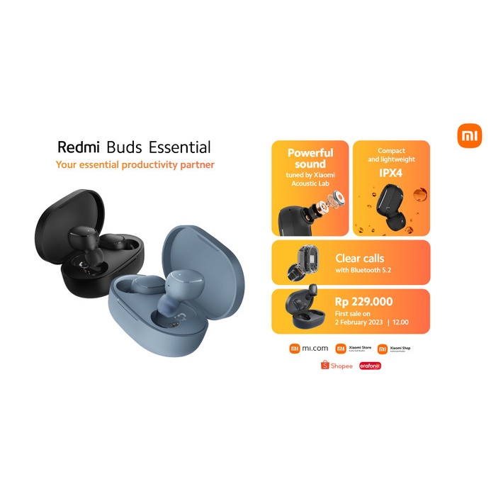 Xiaomi Buds Essential TWS Redmi Buds Essential - Garansi Resmi