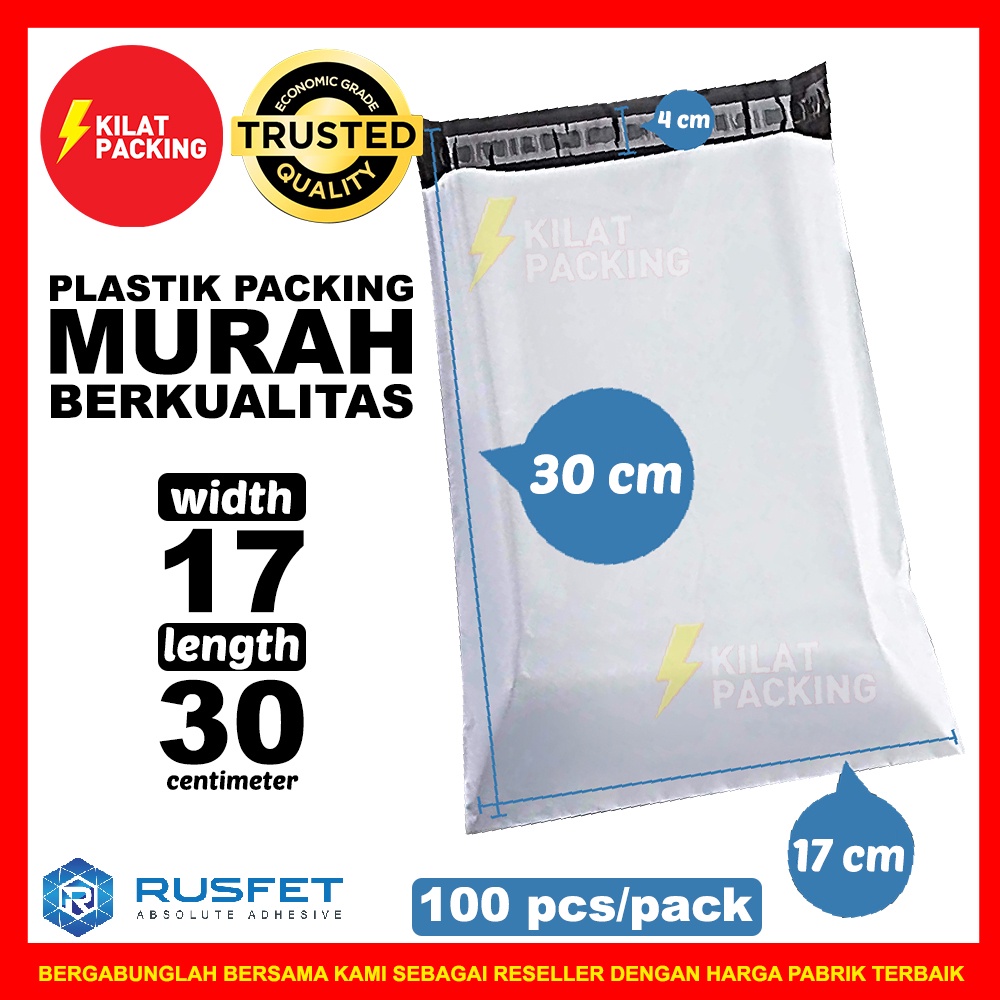 

POLYMAILER EKONOMIS PUTIH 17CM x 30CM - PLASTIK PACKING ISI ±100 LEMBAR - HARGA DIJAMIN TERMURAH