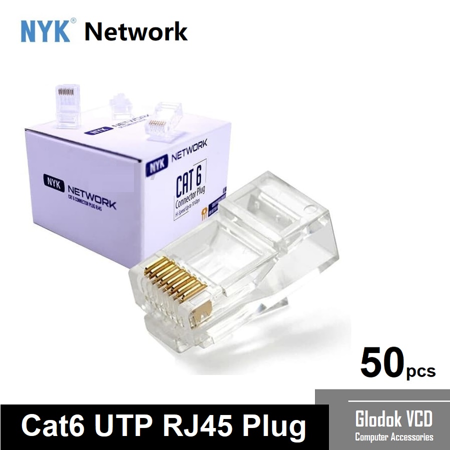 NYK Konektor Modular Plug Rj45 Cat6 50pcs