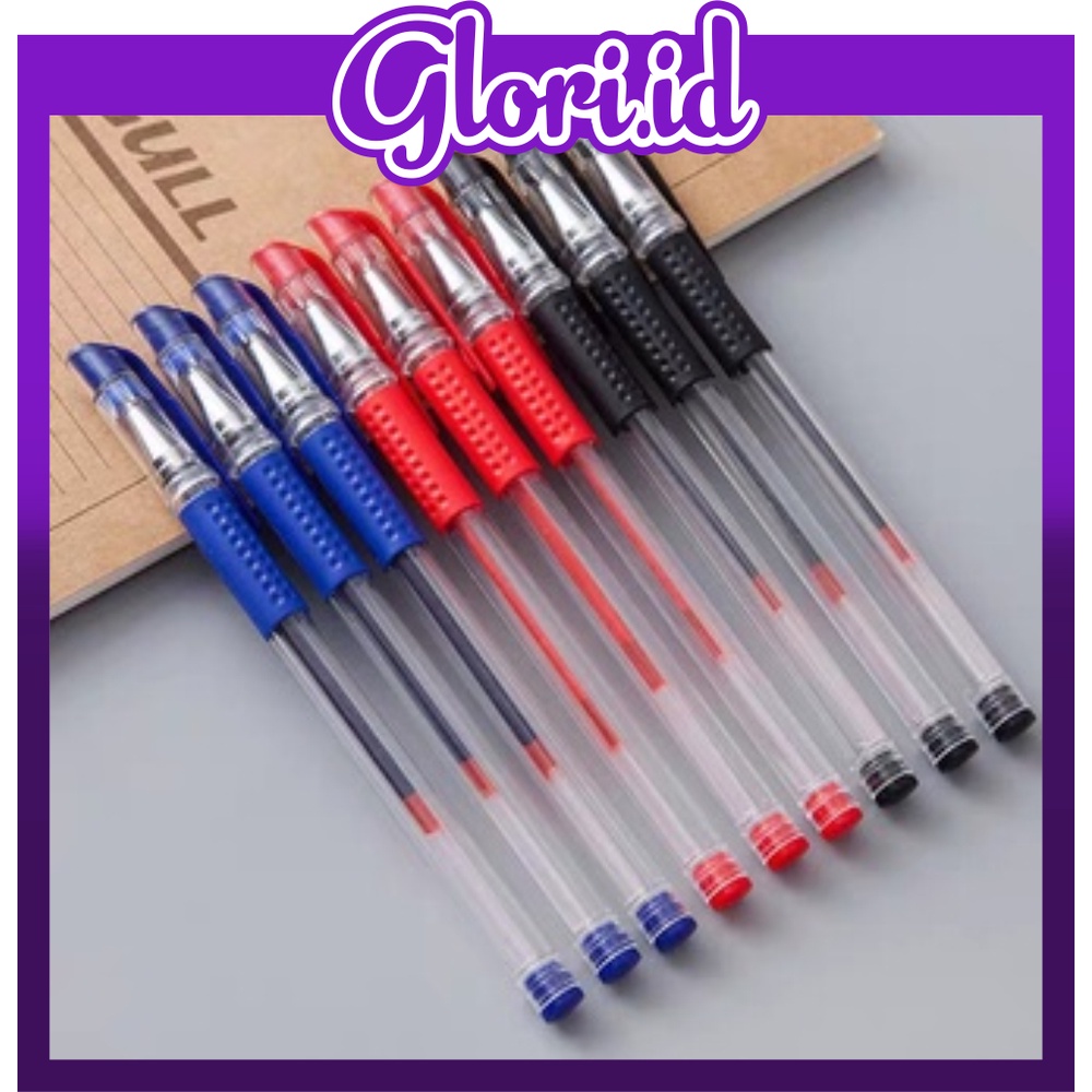 

GLORI.ID R047 Pulpen Pena Gel 0.5mm / Bolpen Bolpoin Cair Warna Hitam Biru & Merah Murah Import COD R170
