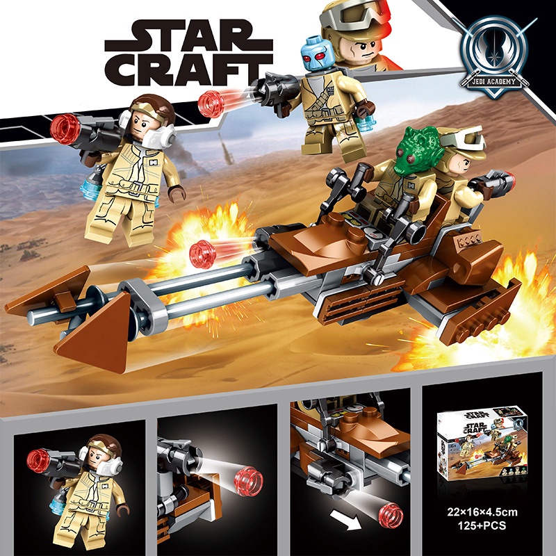 Star Wars Blok Bangunan Imperial Stormtrooper Spaceship Commander R2D2 Boba Fett Mainan Anak Laki-Laki Hadiah