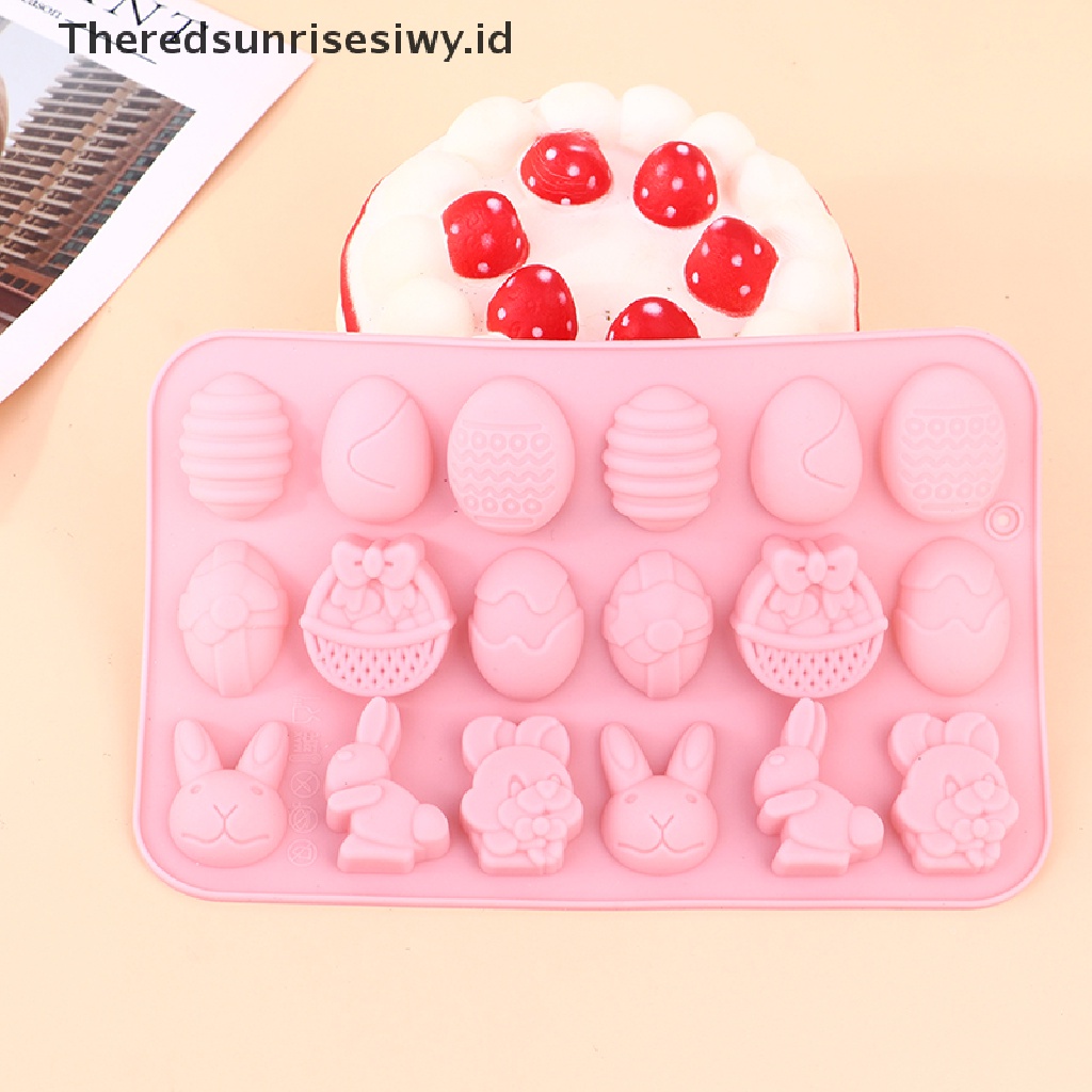 # Baju Lebaran # Easter Silicone Mold Rabbit Cetakan Kue Coklat Telur Berwarna Alat Baking Liburan~