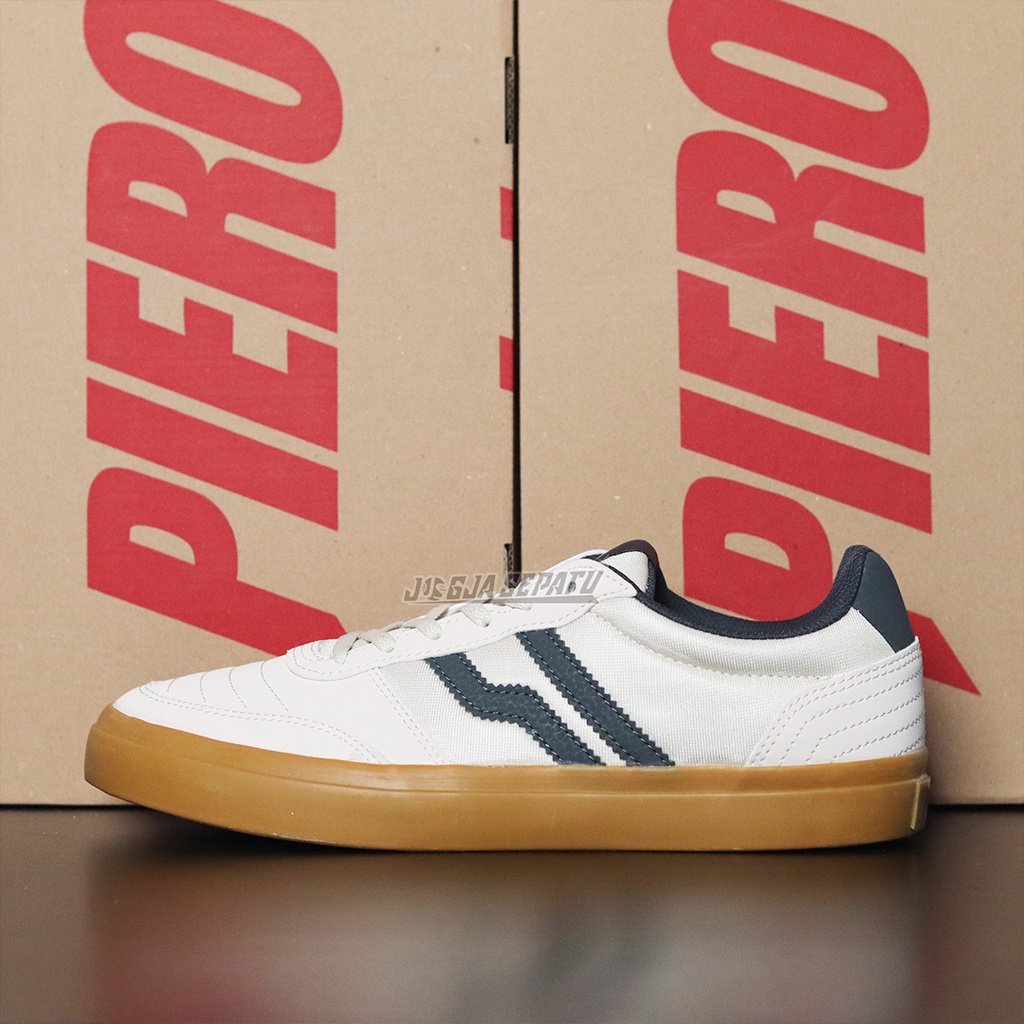 Piero Sepatu Sneakers Alaska - Cream/Dk Grey/Gum