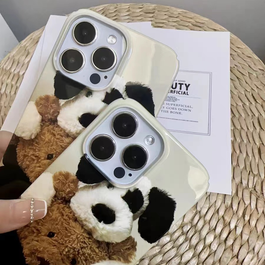 IPHONE Ins Muppet Pola Beruang Cocok Untuk Iphone14 14pro 14plus 13 13mini 13pro 13prm iPhone12 7Plus 8Plus Xr XS 13 12mini Pro Max Empat Sudut Casing Ponsel Tahan Guncangan