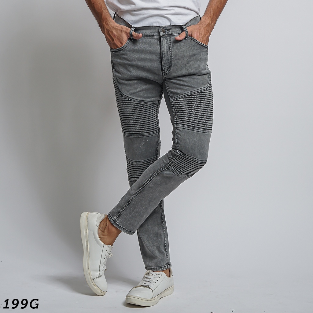 HSRM - Skinny Jeans Bikers Celana Biker Pria Jeans Bikers Cowok Celana Panjang Jeans Bikers 199