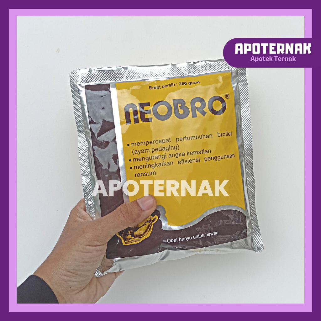 NEOBRO 250 gr | Multivitamin Penambah Berat Bobot Penggemuk Ayam Broiler Pedaging dan Unggas | Neo Bro | MEDION