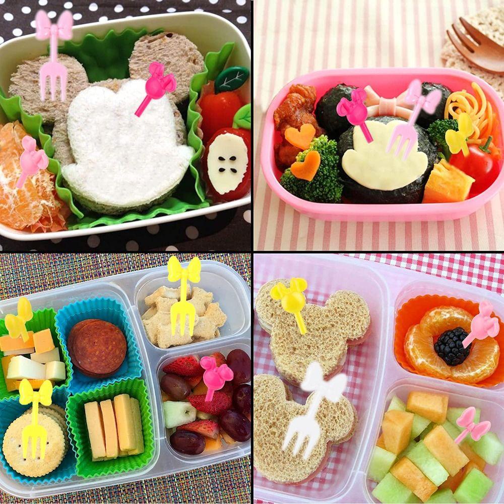 [Elegan] Lunch Picks Mini Kreatif Lucu Reusable Plastik Kartun Hewan Buah Makanan Picks