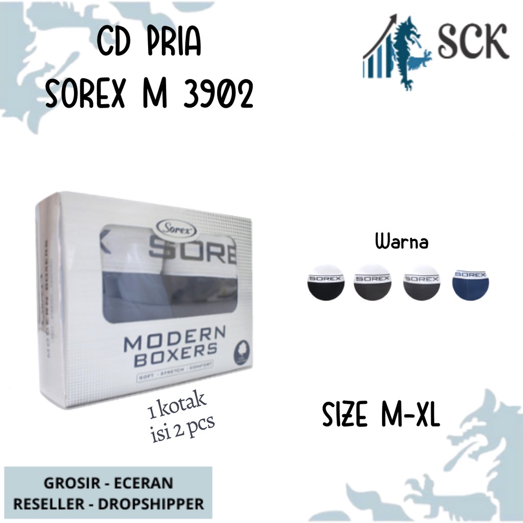 [ISI 2] CD Pria SOREX 3902 / CELANA DALAM Pria Boxer Cowok - sckmenwear GROSIR