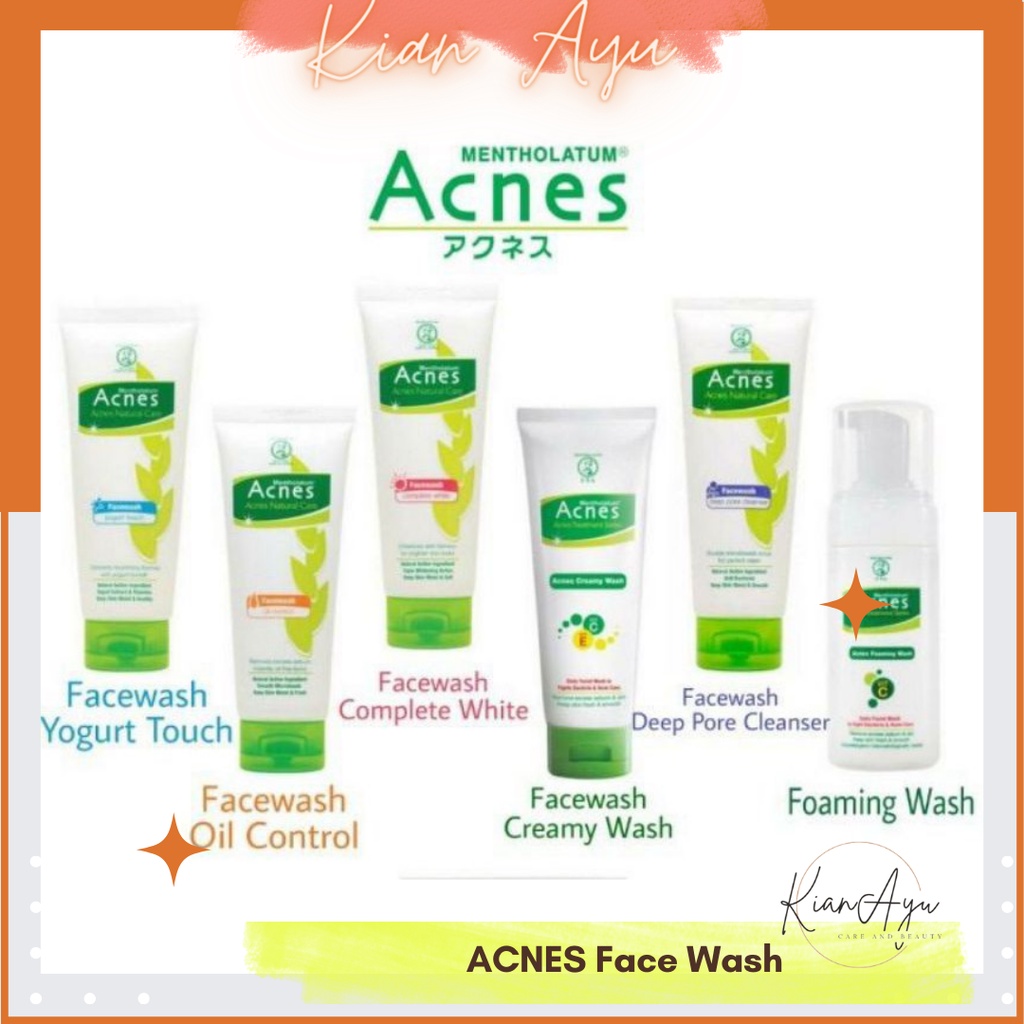KianAyu* ACNES Natural Care Face Wash Complete White Oil Control Deep Pore Yogurt