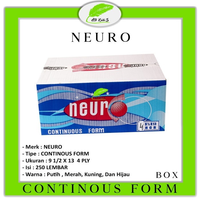 

NEURO - Continous Form K 4 Ply 91/2 x 13/2 - Folio Dibagi 2 - NCR - Box