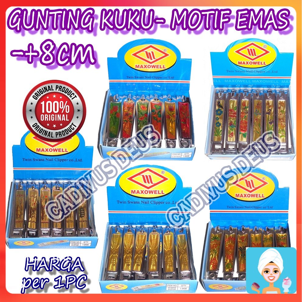 [ML] GUNTING KUKU JUMBO - 777 BESAR - MOTIF EMAS - WARNA