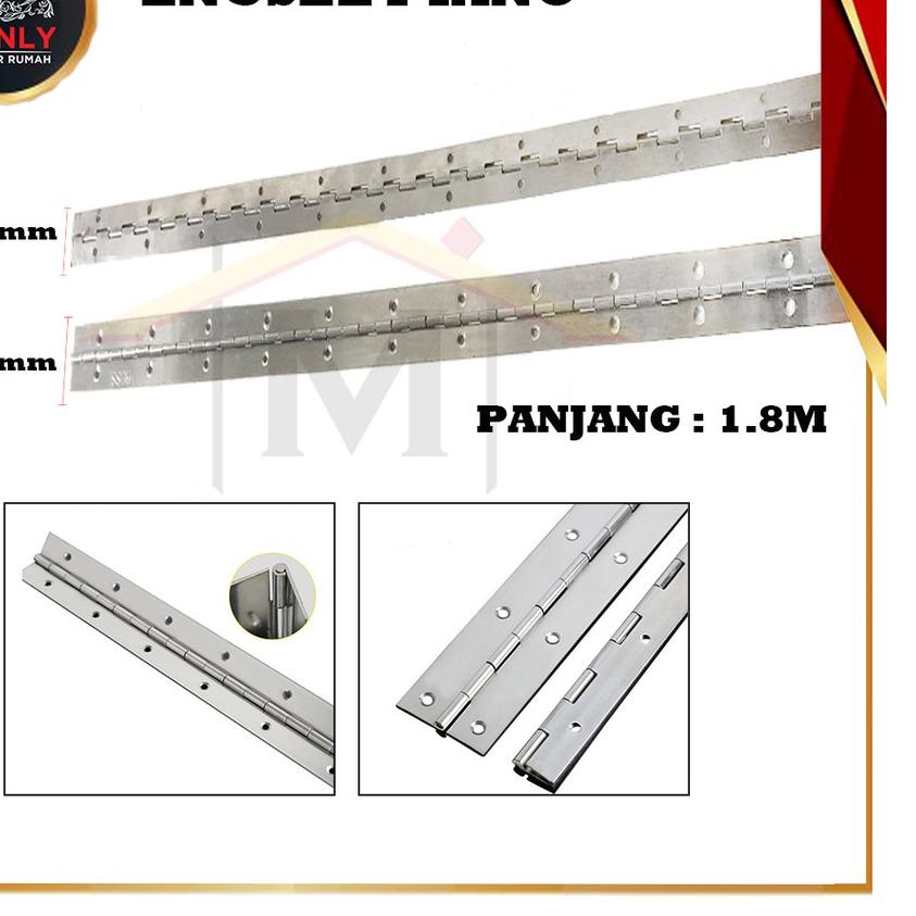 ™ Engsel Piano 1.8 Meter / Engsel Lemari besi dapur/ Engsel Panjang Meteran /Engsel Lemari Per 1.8 M