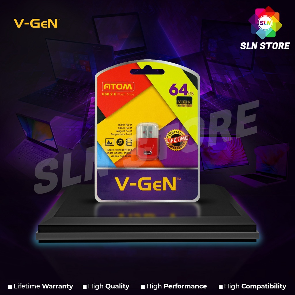USB 64GB 2.0 V-GeN ATOM Flash Disk Vgen Flash Drive Original 64 GB