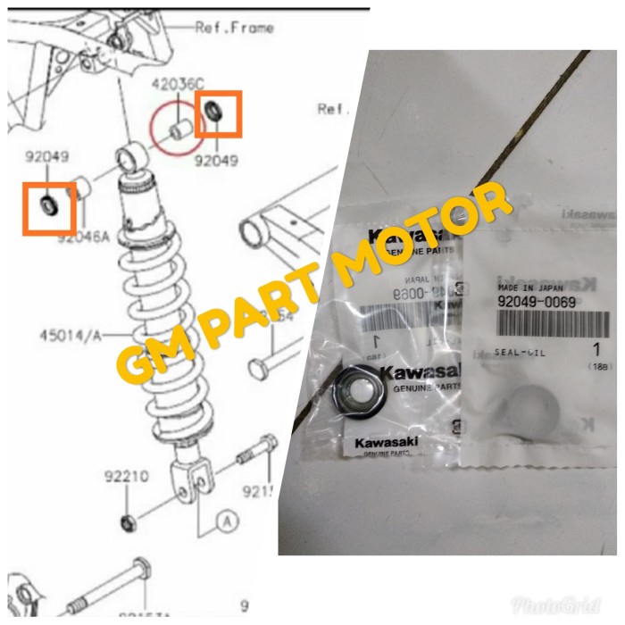 Seal Sil Bosh Monoshock Mono Shock Belakang Kawasaki Klx 150 Sepasang Kode 208