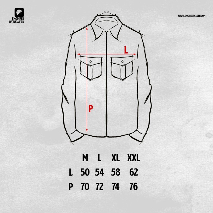 TUNNER LS WORKSHIRT-KEMEJA KERJA LENGAN PANJANG BY ENGINEER WORKWEAR