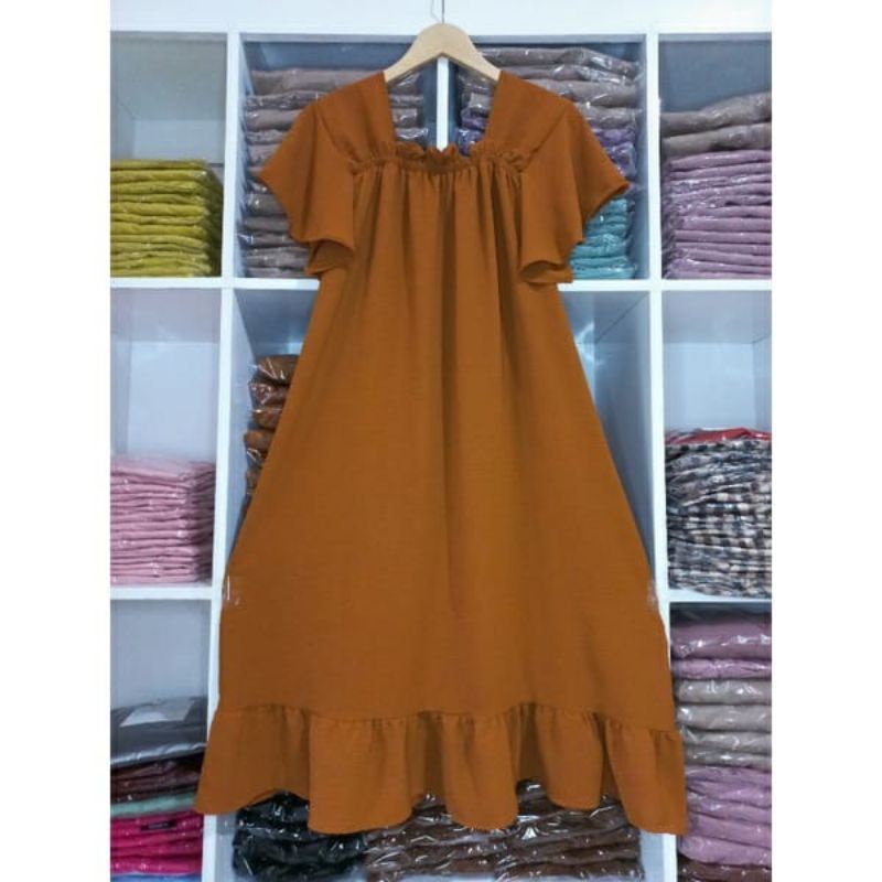 daster laura kekinian dress fuji crinkle lempel