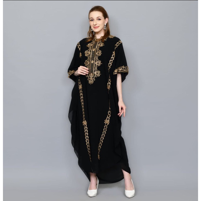 Jual Denisa Kaftan Ready Kaftan Bordir Gamis Wanita Kaftan Mewah