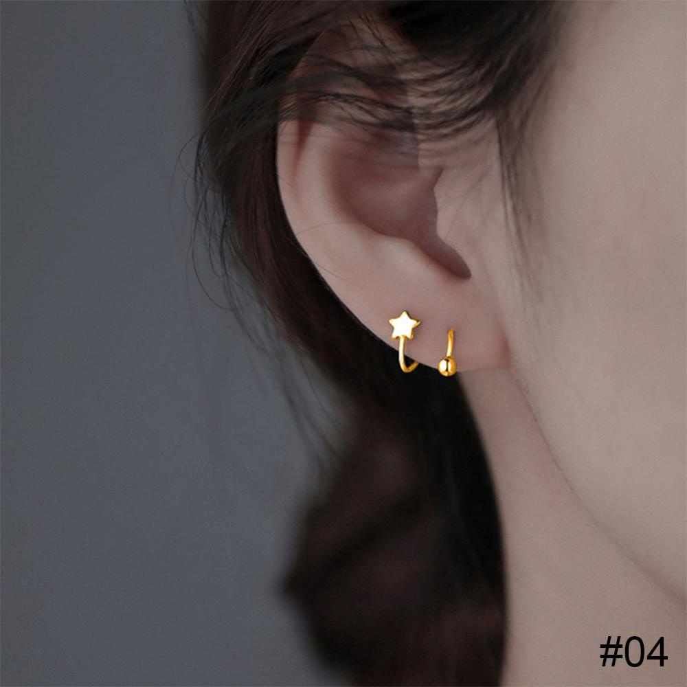 Timekey Bintang Cinta Anting Berputar Temperamental Ear Studs Anting Serbaguna Aksesori Perhiasan Untuk Wanita A3U1