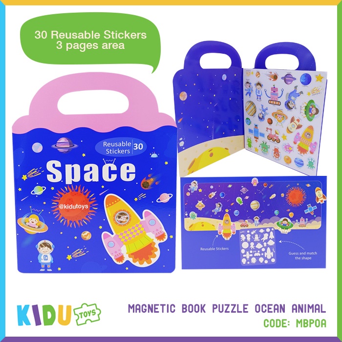 Mainan Edukasi Buku Belajar Magnetic Anak Magnetic Book Puzzle Kidu Toys