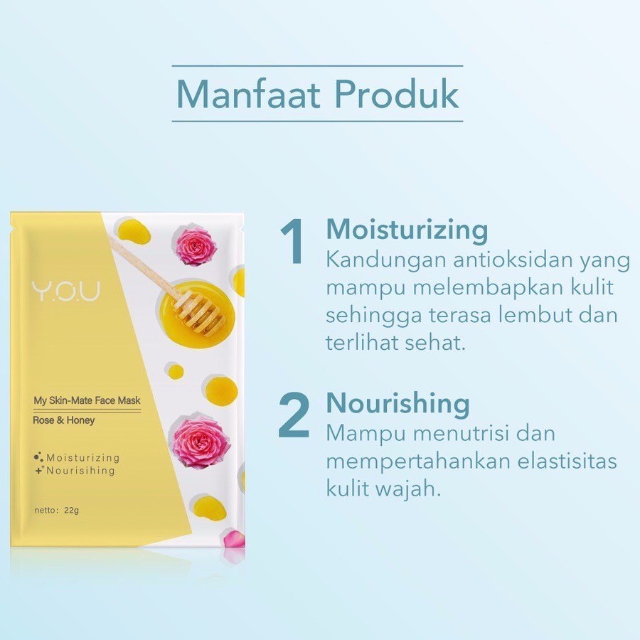 ✿ELYSABETHME✿ Y.O.U masker wajah face mask skin mate sheet organik pelembab esence melimpah