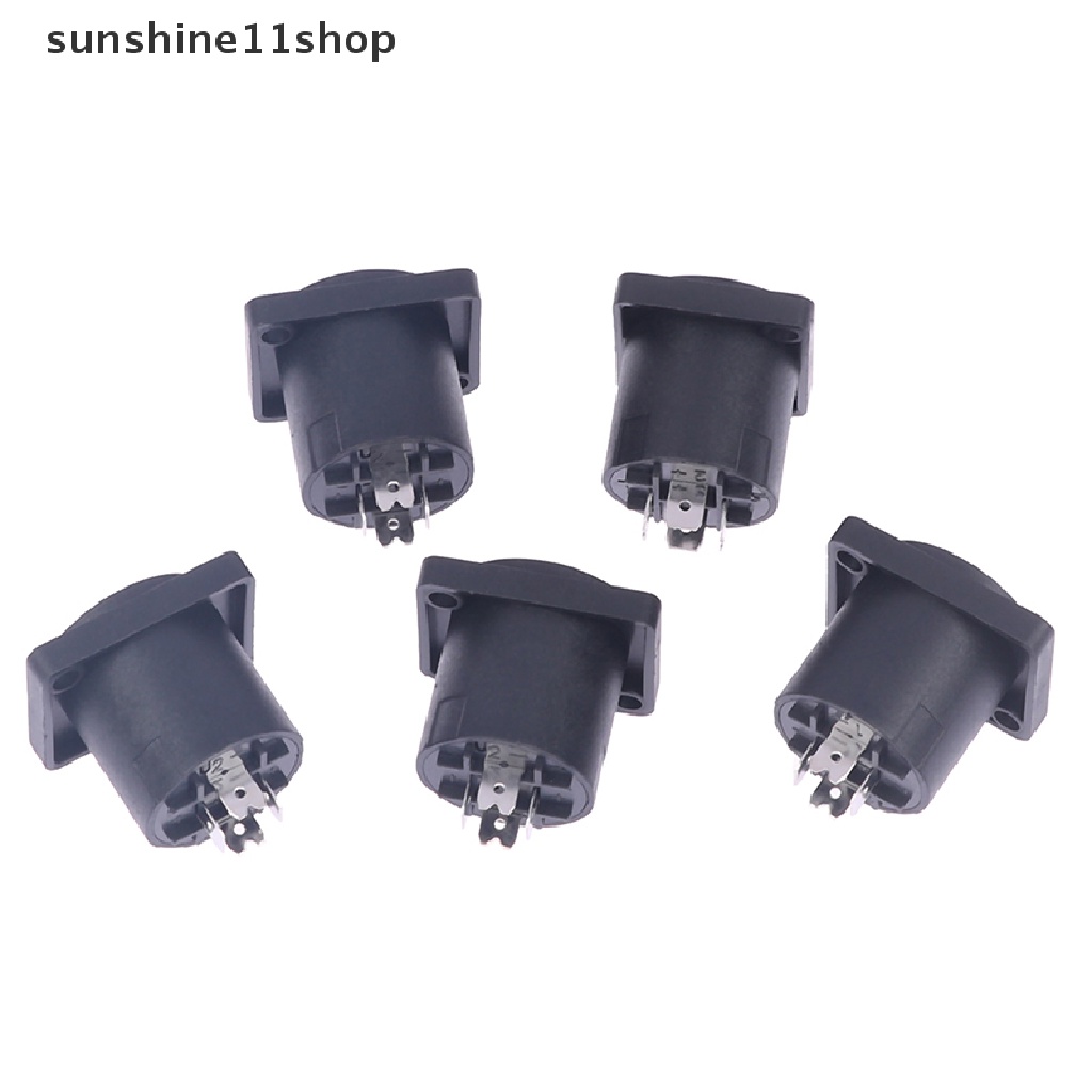 Sho 5pcs Konektor Soket Jack Female Konverter Pengeras Suara Audio Untuk PA Amplifier N