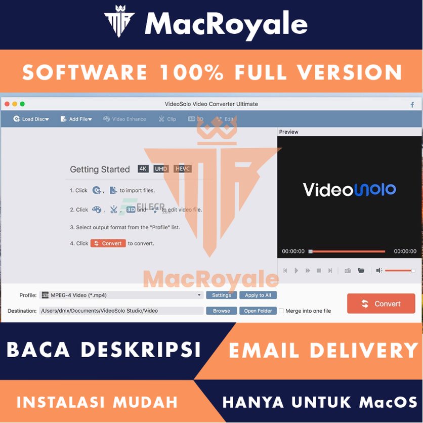[MacOS] VideoSolo Video Converter Ultimate Full Version Lifetime Full Garansi