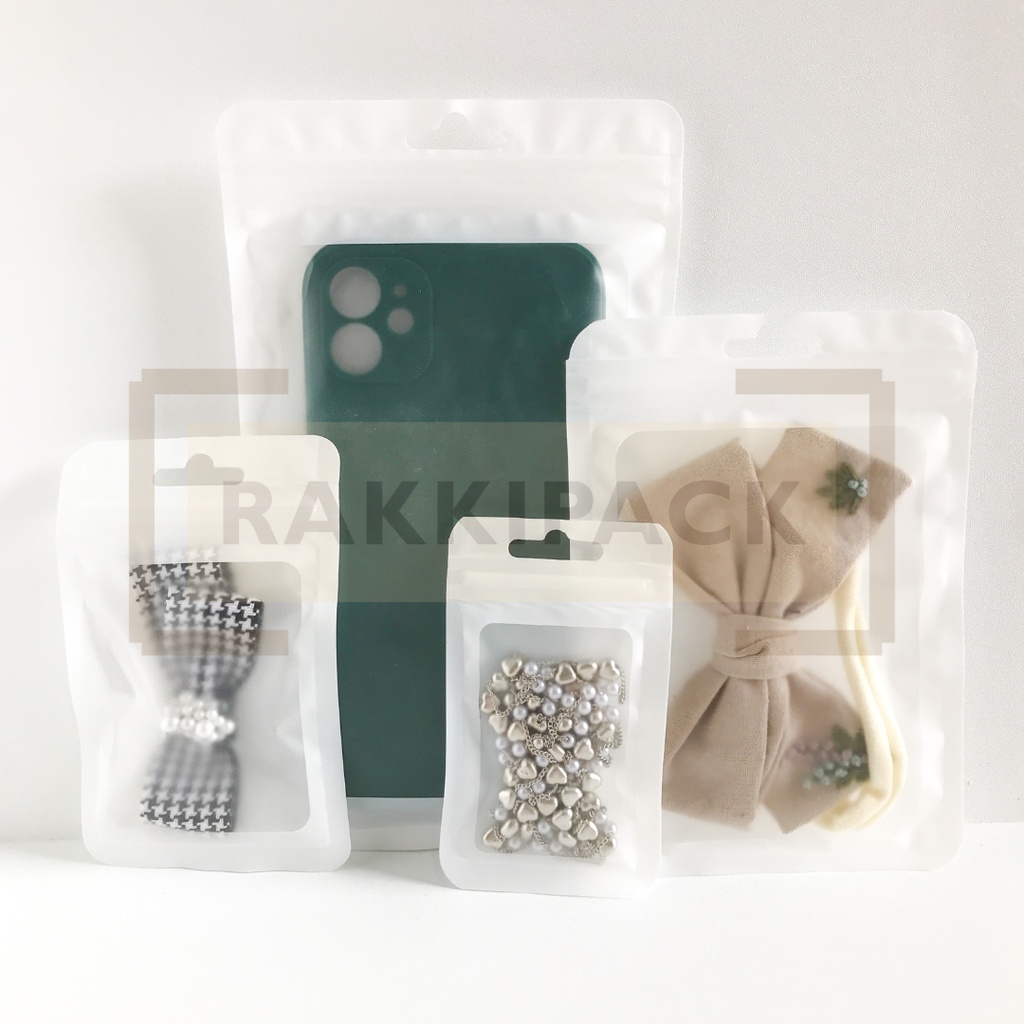 plastik ziplock putih doff plastik klip casing hp