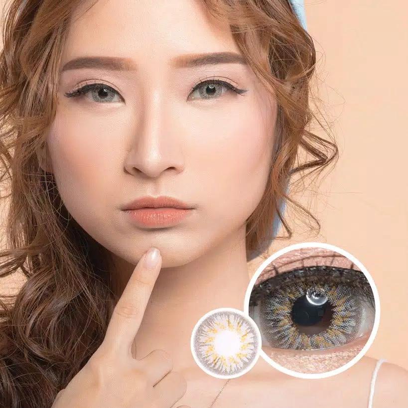 ✵ SOFTLENS SOFTLEN FUZZY EOS ADELIO GREY DAN BROWN NORMAL 14.5MM ♥