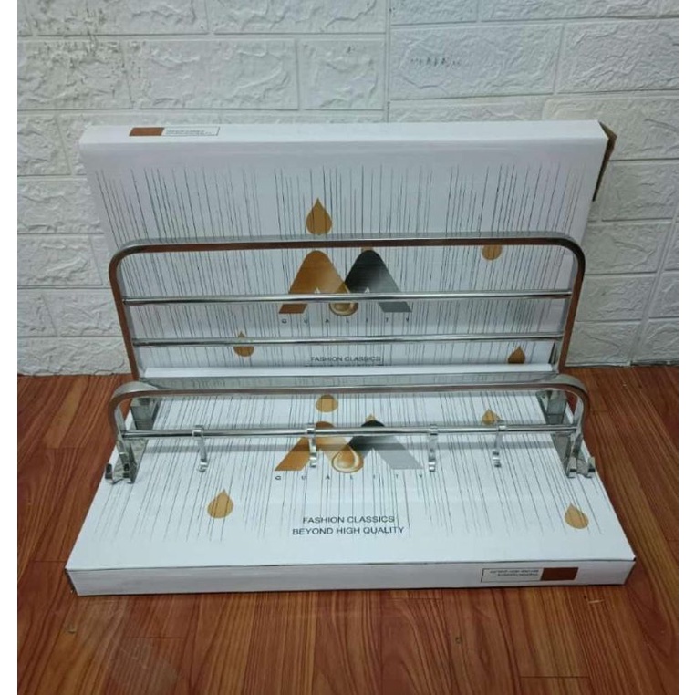 rak handuk lipat ada kapstok kamar mandi/tempat handuk kamar mandi lipat