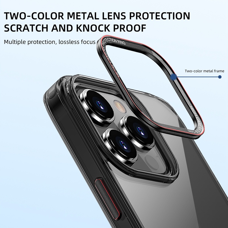 NEW !! AIR CRYSTAL black high-quality for Iphone case 13 13 Pro 13 Pro Max iPhone 14 14 Pro 14 Pro Max Aluminum alloy lens protection