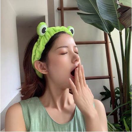 headband bando mata katak kodok frog lucu bando kain handuk cuci muka facial