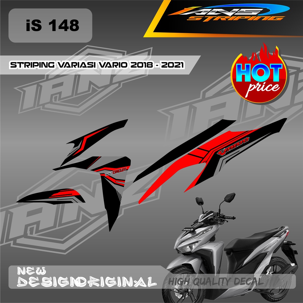 STIKER STRIPING VARIO TECHNO 11 MOTIF GRAFIK SIMPEL  BAHAN BERKUALITAS SUDAH MENGGUNAKAN LAMINASI ANTIGORES  / DECAL KERETA VARIO IS148