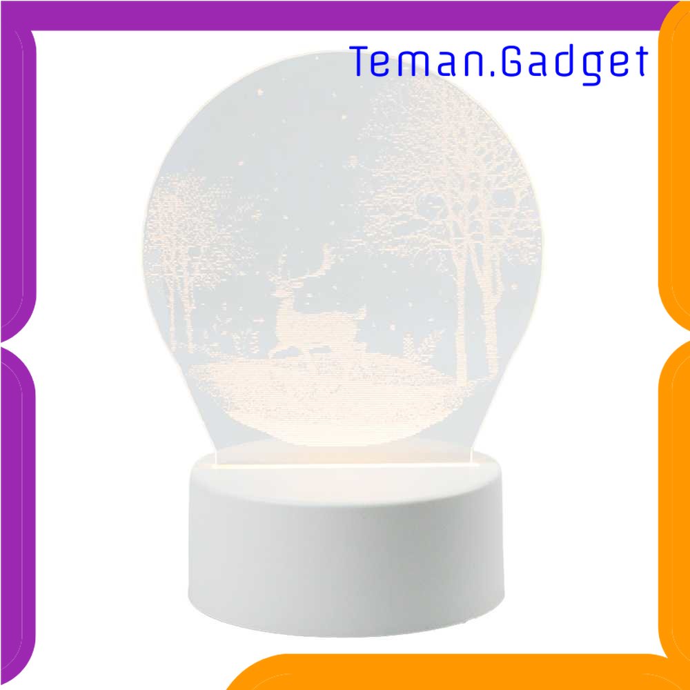 TG-LMP KERST Lampu Hias Akrilik 3D Snow Deer Design Warm White - Z-584