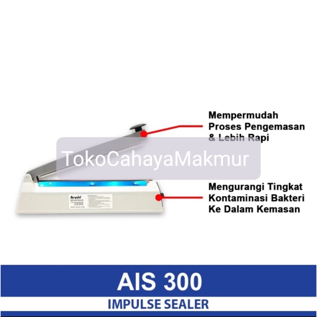 Impulse Sealer 30cm AIS 300 Arashi / Alat Press Plastik / Mesin Penjepit Plastik