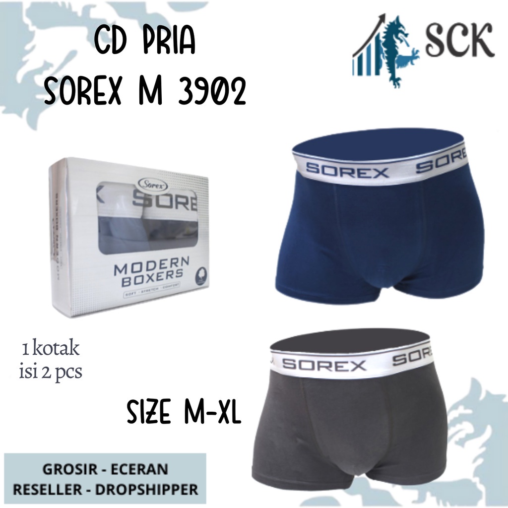 [ISI 2] CD Pria SOREX 3902 / CELANA DALAM Pria Boxer Cowok - sckmenwear GROSIR