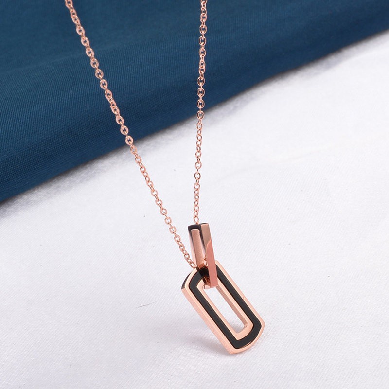 Kalung Rantai Klavikula Pendek Bahan Titanium Steel Gaya Korea Untuk Perempuan