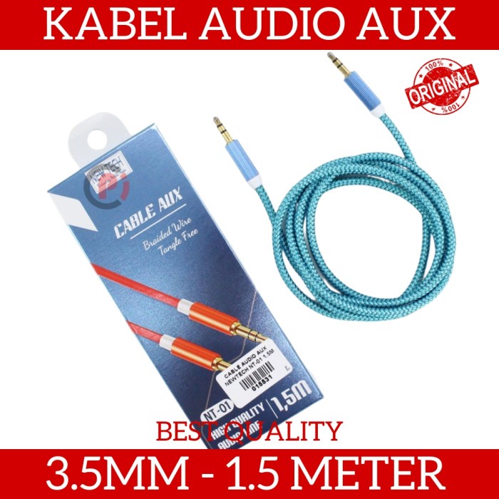 Kabel Audio Aux Jack Nylon Braided 3.5mm 1 ke 1 HP Handphone Ke Ampli