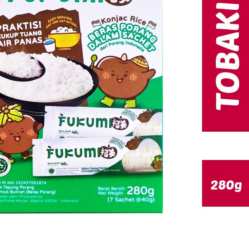 

✧ FUKUMI Beras Porang Box Sachet 280 gr - Shirataki / Konjac Rice HALAL ▲