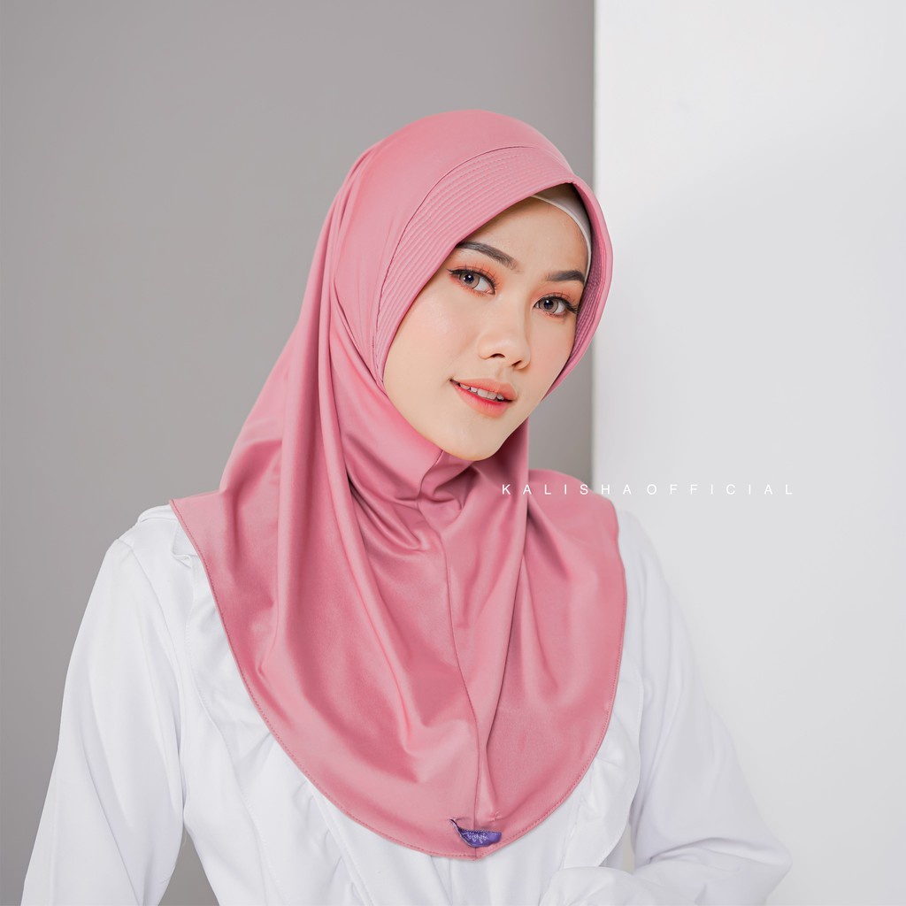 ✅ORIGINAL HIJAB SPORT / Hijab Bergo Sport Sporty Jersey Wanita Jersey Sporty Instan Volly Badminton 
