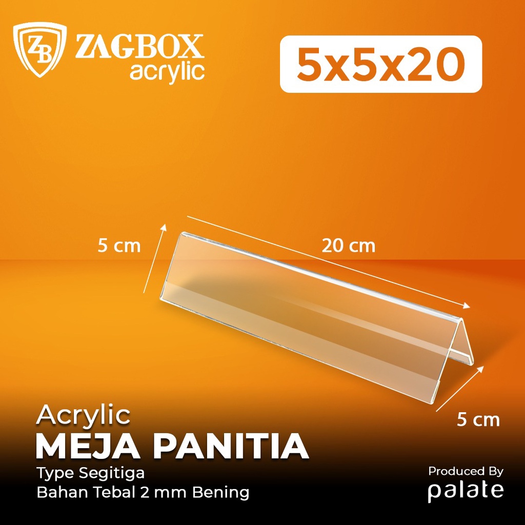 

Acrylic Nama - Akrilik Meja Panitia Segitiga - Display Nama 20cm x 5cm STANDAR