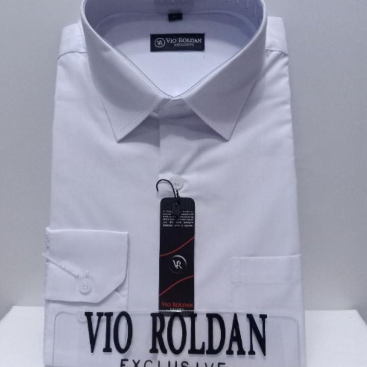 Rekomendasi Vio Roldan Kemeja Polos Putih Lengan Panjang Pendek Kemeja Pria