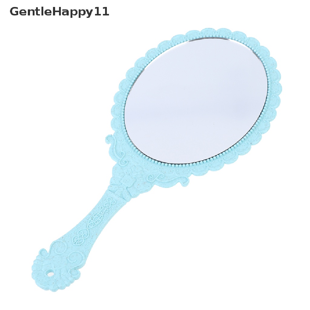 Gentlehappy Vintage Ukir Handheld Vanity Mirror Cermin Rias Tangan Gagang Cermin Kosmetik id