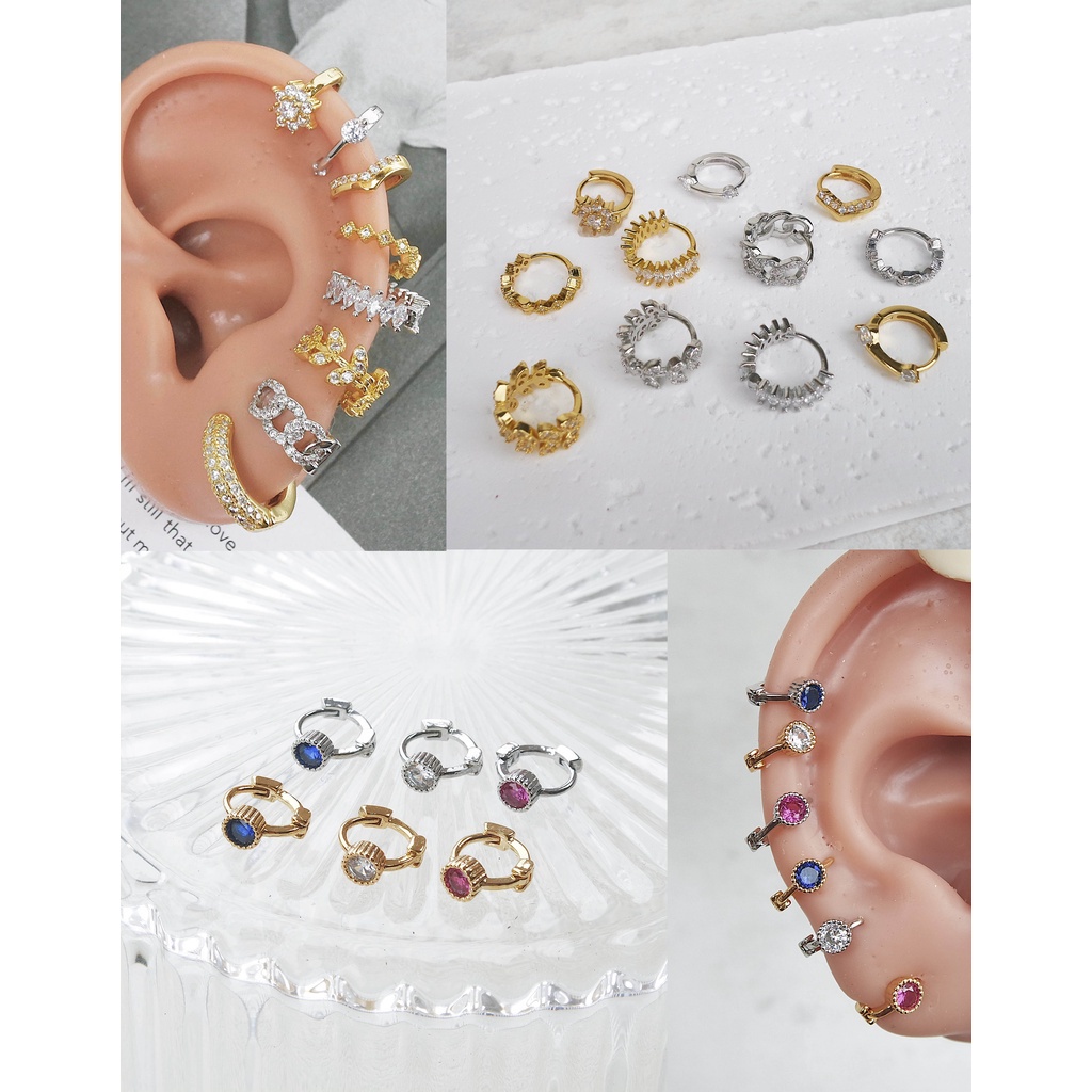 (HARGA 1 BIJI) ANTING PIERCING HOOPS TINDIKAN HELIX TRAGUS - STAINLESS STEEL