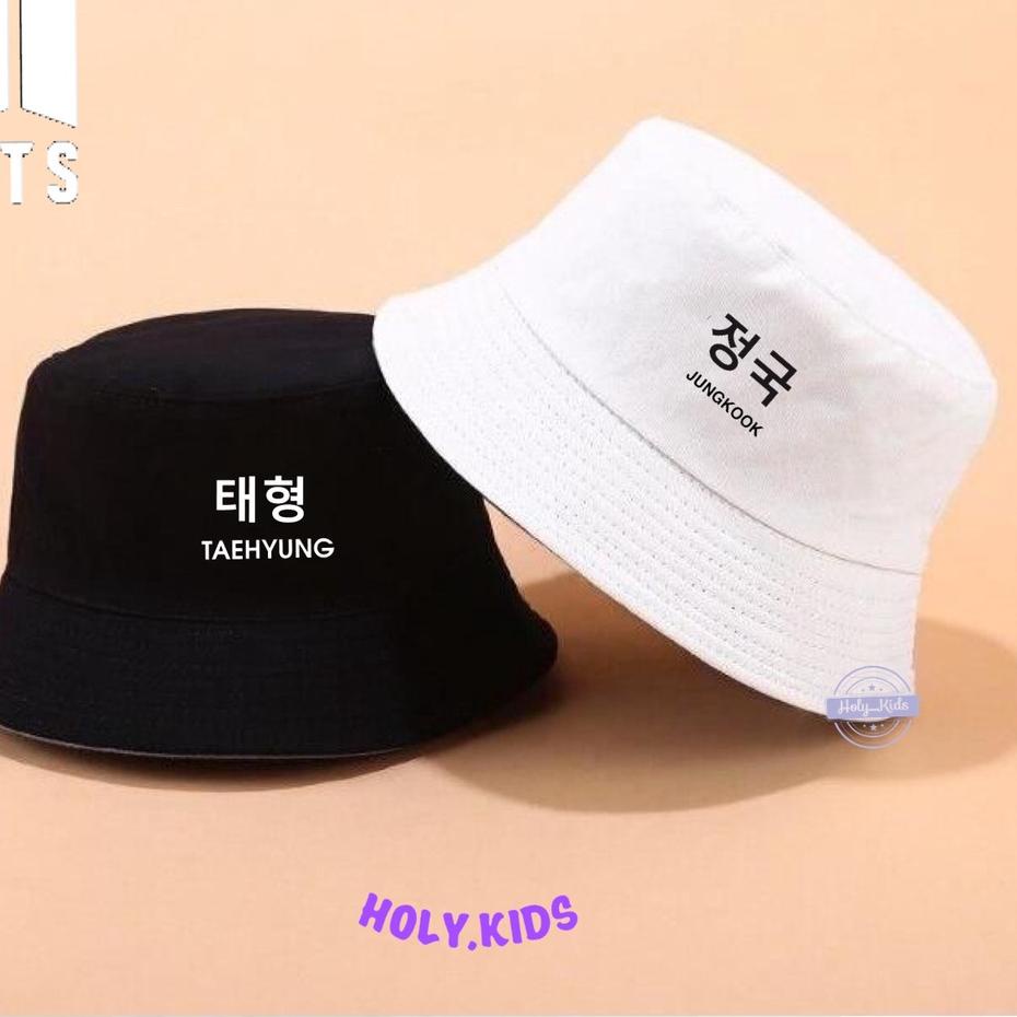 [cod]  TOPI BUCKET NAMA MEMBER BTS / BTS MEMBER BUCKET HAT /TOPI NAMA MEMBER BTS/ BTS BUCKET HAT . .