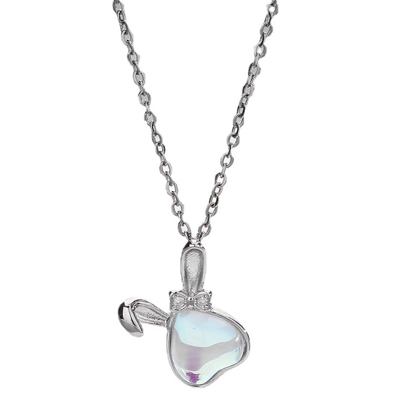 Moonstone Bunny Kelinci Liontin Tembaga Kalung Wanita Gadis Hadiah Ulang Tahun Yang Indah Hadiah Valentine